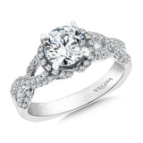 Crisscross Diamond Engagement Ring