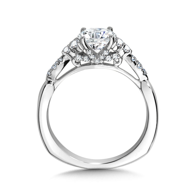 Tapered Engagement Ring w/ Diamond Undergallery