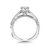 Diamond Solitaire Engagement Ring w/ Diamond Arch & Spiral Ungergallery