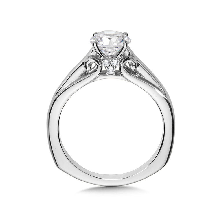 Diamond Solitaire Engagement Ring w/ Spiral Undergallery