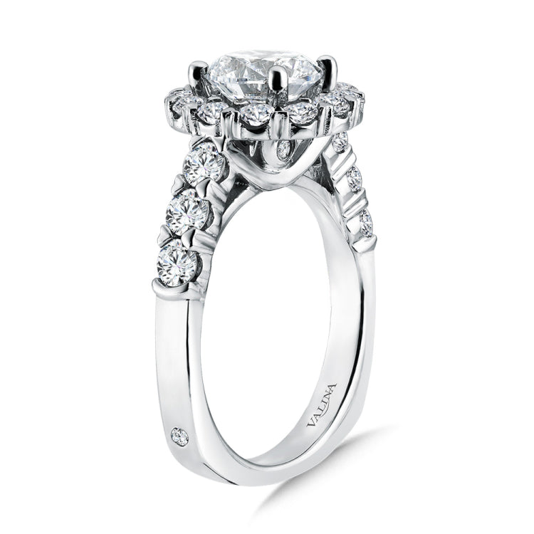 Unique Diamond Halo Engagement Ring