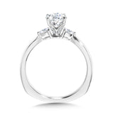Tapered 3-Stone Round and Pear Diamond Engagement Ring