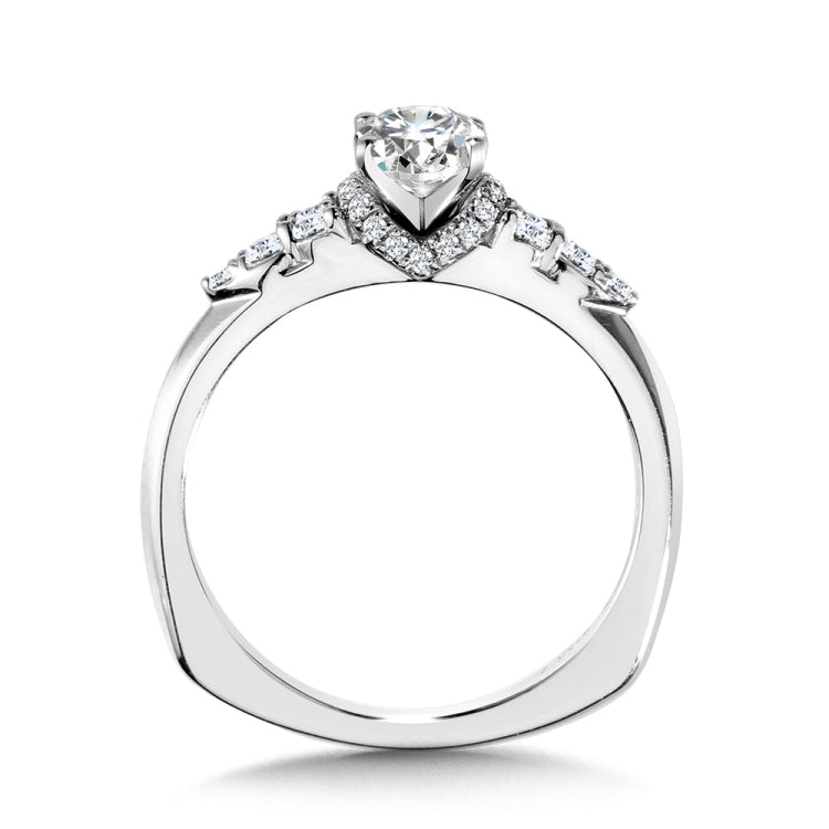 Tapered Oval Diamond Engagement Ring