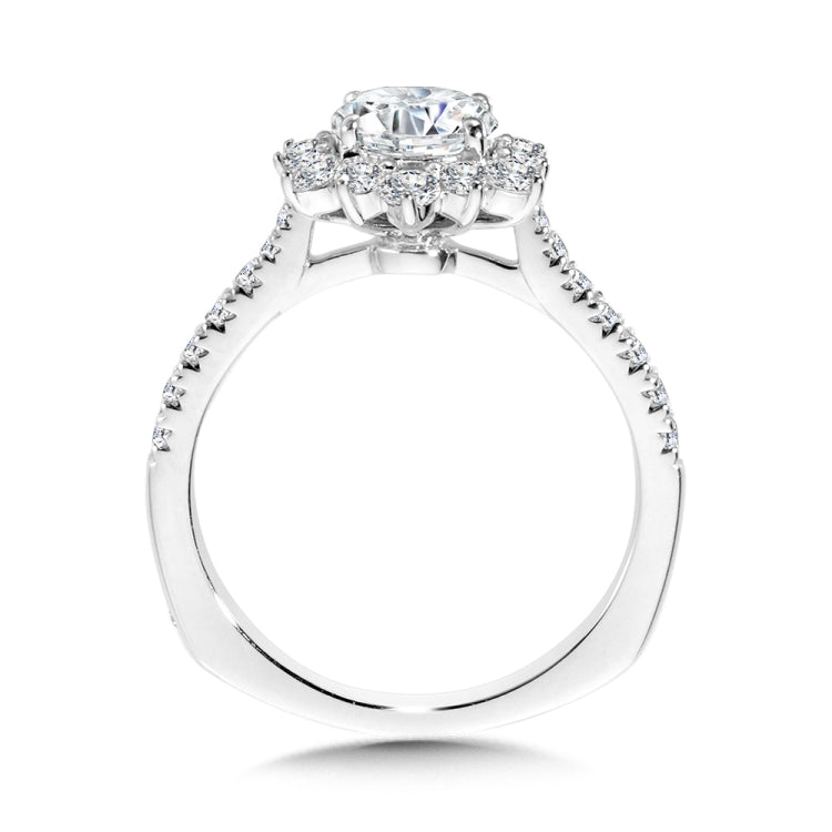 Floral Halo Diamond Engagement Ring