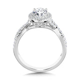 Crisscross Oval Halo Engagement Ring