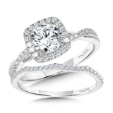 Crisscross Cushion-Shaped Halo Engagement Ring