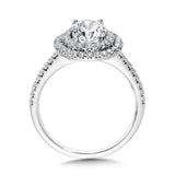 Straight Double-Halo Engagement Ring