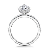 Classic Straight Marquise Halo Engagement Ring