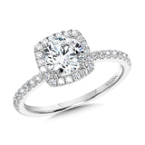 Classic Straight Cushion-Shaped Halo Engagement Ring