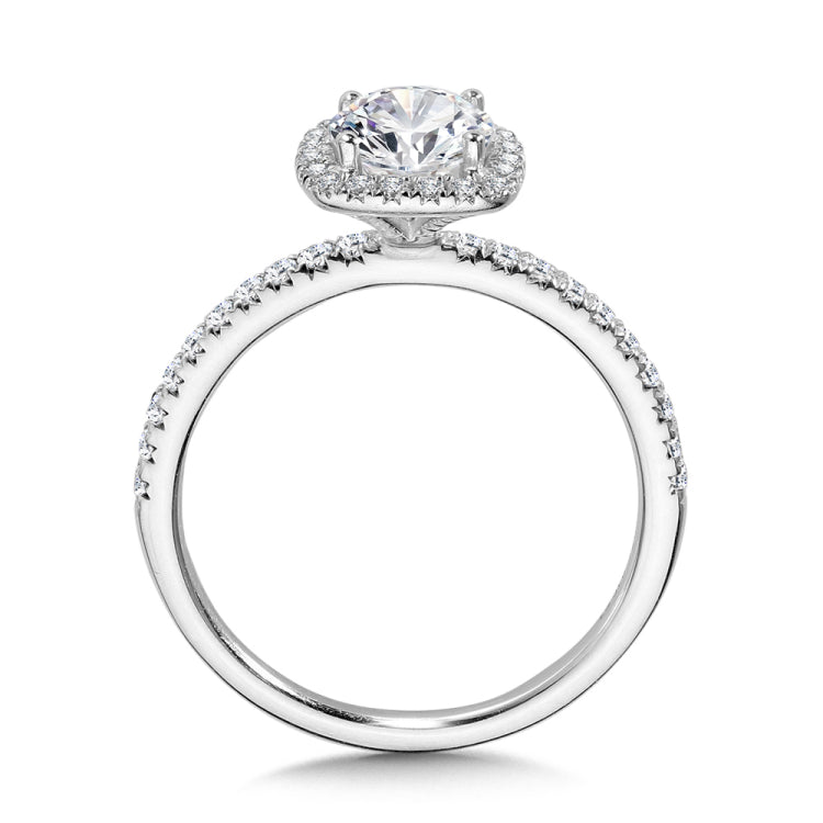 Classic Straight Cushion-Shaped Halo Engagement Ring