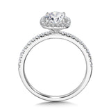 Classic Straight Cushion-Shaped Halo Engagement Ring