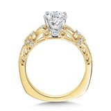 Vintage Milgrain & Filigree Accented Diamond Engagement Ring