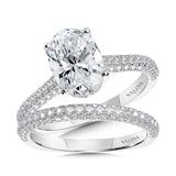 Straight Pave-Set Hidden Halo Diamond Engagement Ring