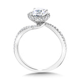 Bypass Blooming Halo Diamond Engagement Ring