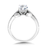 Hidden Halo & Crisscross Chevron Diamond Engagement Ring