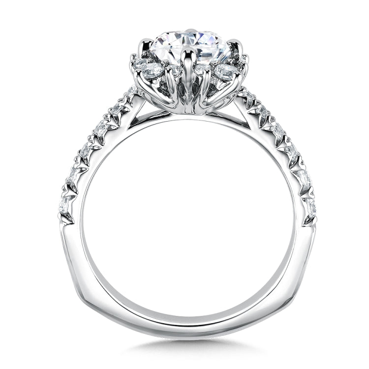 Floral Shape Halo Diamond Engagement Ring