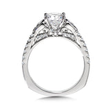 Winged Straight Engagement Ring W/ Spiral Diamond Undergallery