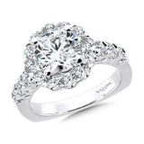 Unique Diamond Halo Engagement Ring