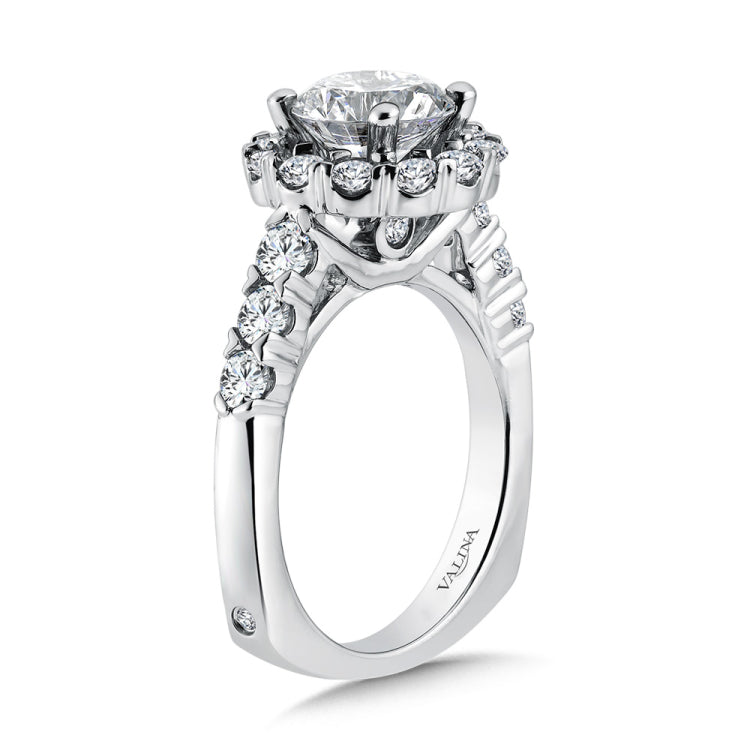 Unique Diamond Halo Engagement Ring