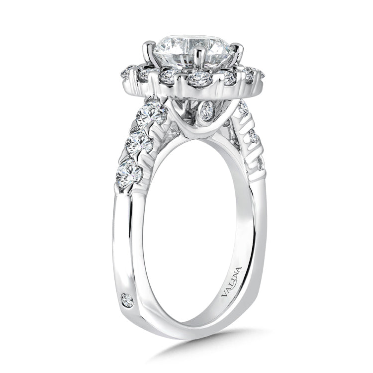 Unique Cushion-Shaped Halo Diamond Engagement Ring