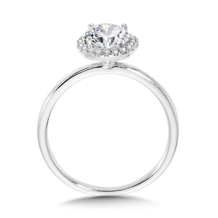 Classic Straight Halo Engagement Ring