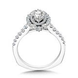 Marquise-Cut Statement Double Halo Diamond Engagement Ring