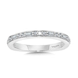 Baguette-Accented Straight Diamond Wedding Band