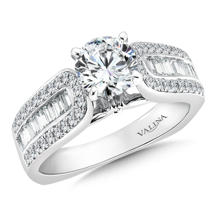 Wide Shank & Channel-Set Baguette Diamond Engagement Ring