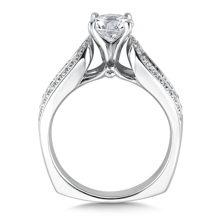 Wide Shank & Channel-Set Baguette Diamond Engagement Ring
