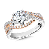 Two-Tone Crisscross & Split Shank Diamond Engagement Ring