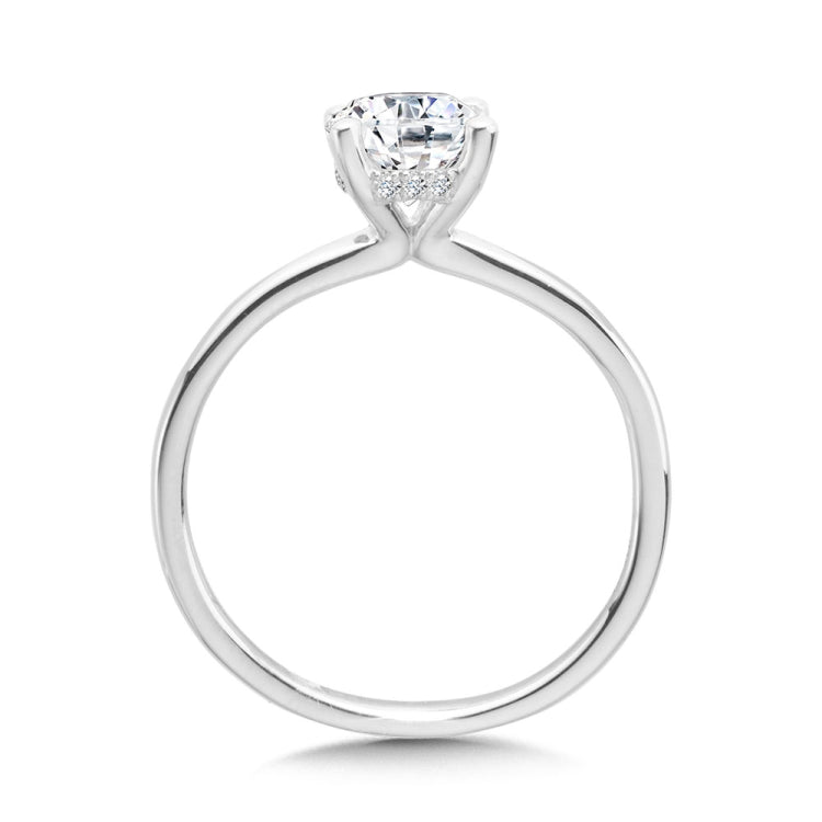 Wg Solitaire Hidden Halo Diamond Engagement Ring