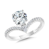 Chevron-Shaped Hidden Halo Diamond Engagement Ring