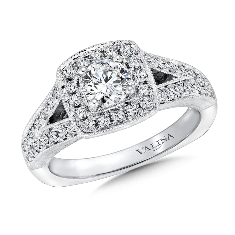 Cushion Shape Halo Diamond Engagement Ring