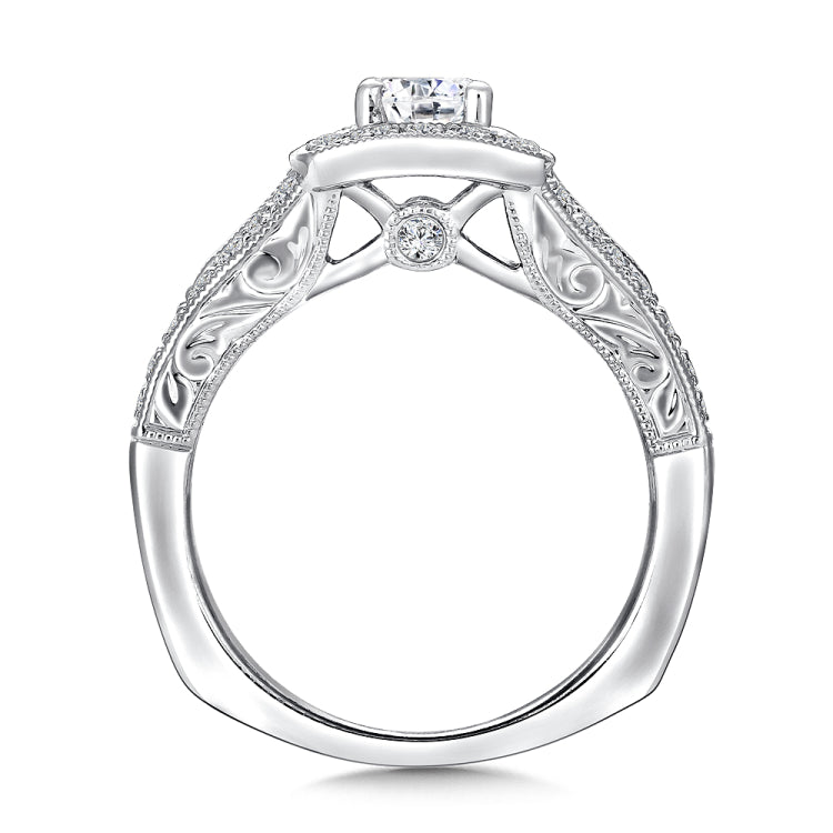 Cushion Shape Halo Diamond Engagement Ring