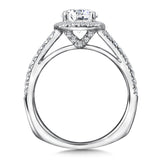Cushion-Shaped Halo Split Shank Diamond Engagement Ring