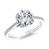 Floral Shape Halo Engagement Ring
