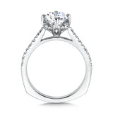 Floral Shape Halo Engagement Ring