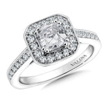 Asscher Cut Halo Diamond Engagement Ring