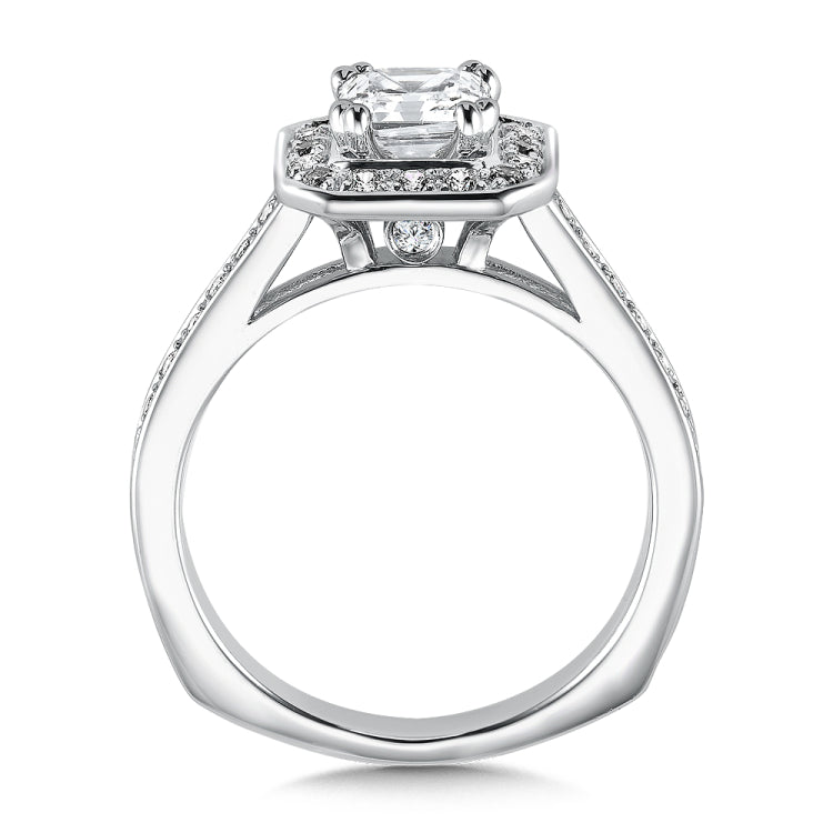 Asscher Cut Halo Diamond Engagement Ring