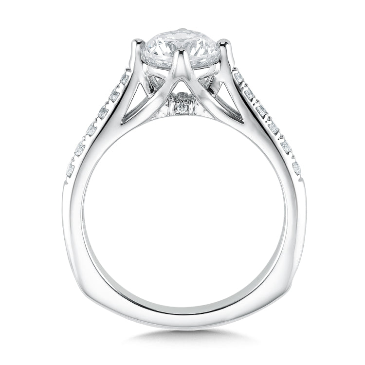 Straight Diamond Engagement Ring