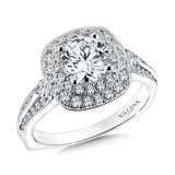Cushion Shape Double Halo Diamond Engagement Ring