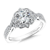 Floral Shape Halo Diamond Engagement Ring