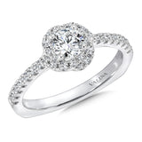 Floral Shape Halo Diamond Engagement Ring