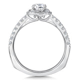 Floral Shape Halo Diamond Engagement Ring