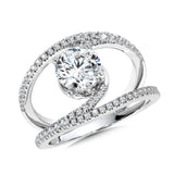 Dramatic Split Shank & Hidden Halo Diamond Engagement Ring