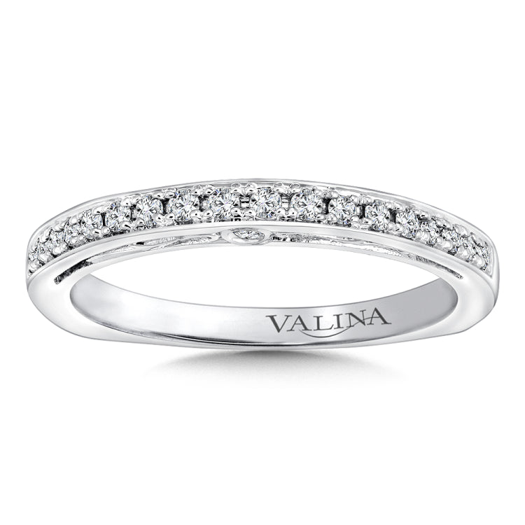 True fit matching diamond wedding band and a beautiful reminder of that special day for years to come.