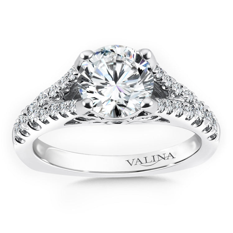 Diamond Split Shank Engagement Ring