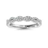 Diamond crisscross Wedding Band