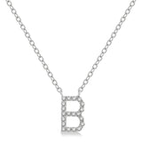 Initial Diamond Block Letter Necklace - Luvona