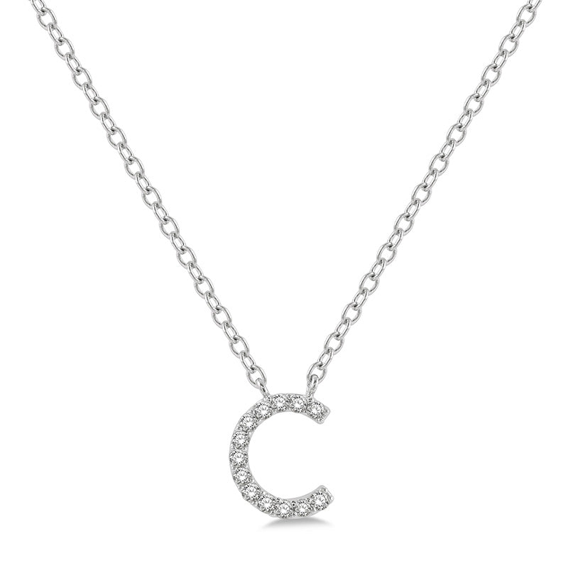 Initial Diamond Block Letter Necklace - Luvona